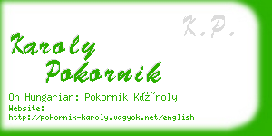 karoly pokornik business card